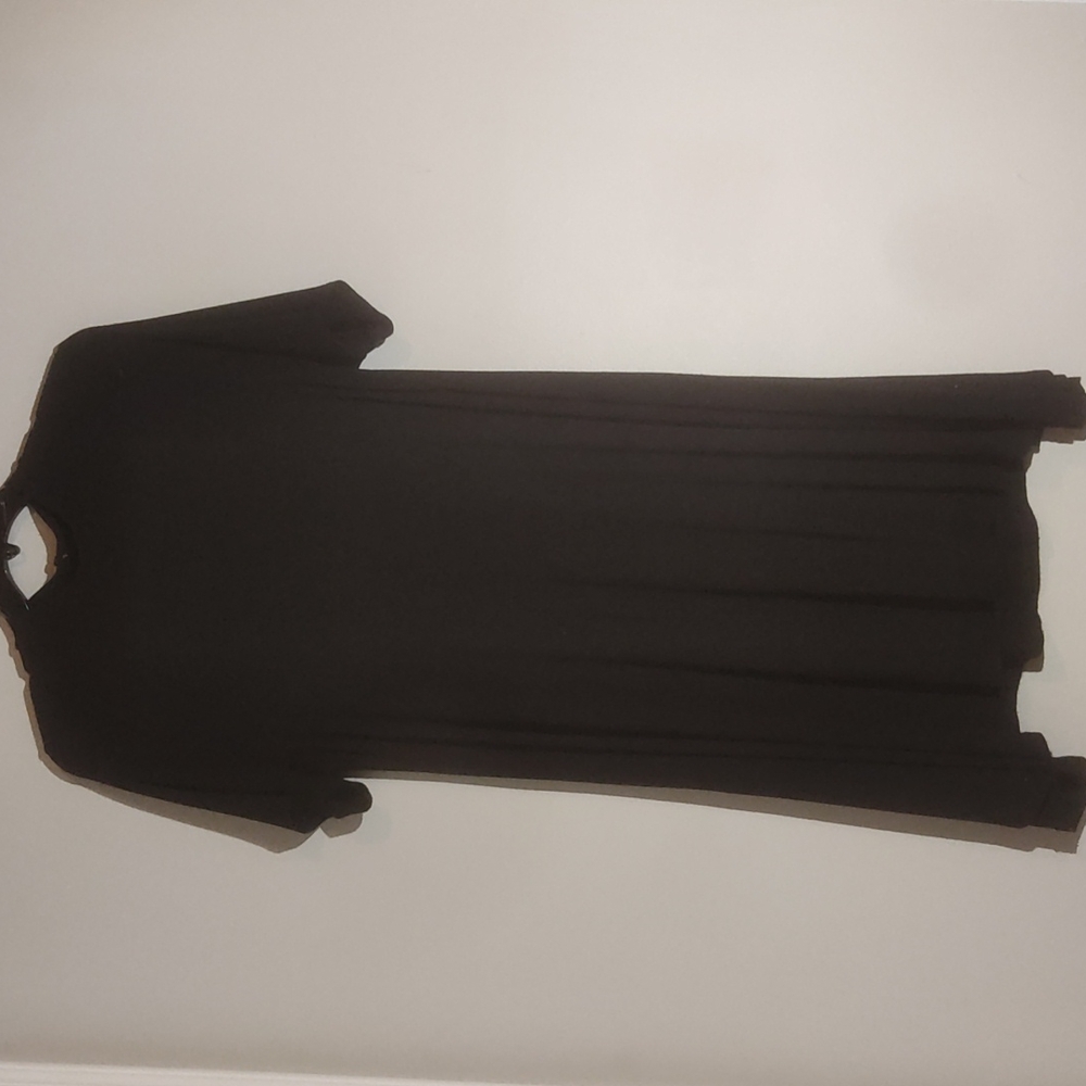 All black flowy knee length dress